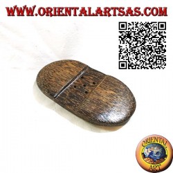 Oriental style oval soap dish in coconut wood