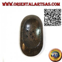 Jabonera ovalada de estilo oriental en madera de coco