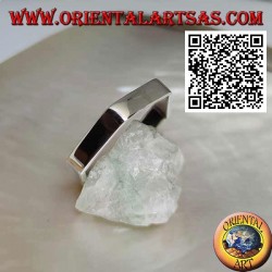 Glatter Silberring mit sechseckigem Formband