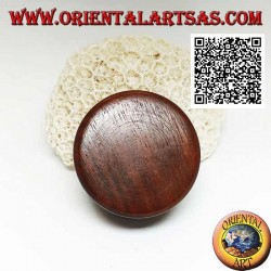 Tobacco grinder in mahogany wood with carved Taoist symbol "Yin Yang", 5 cm Ø