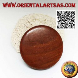 Tobacco grinder in mahogany wood with carved cannabis leaf, 6.5 cm Ø