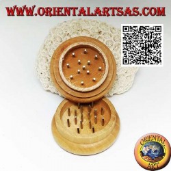 Tabakmühle aus Kiefernholz mit Bild von Bob Marley, 5 cm Ø (1)