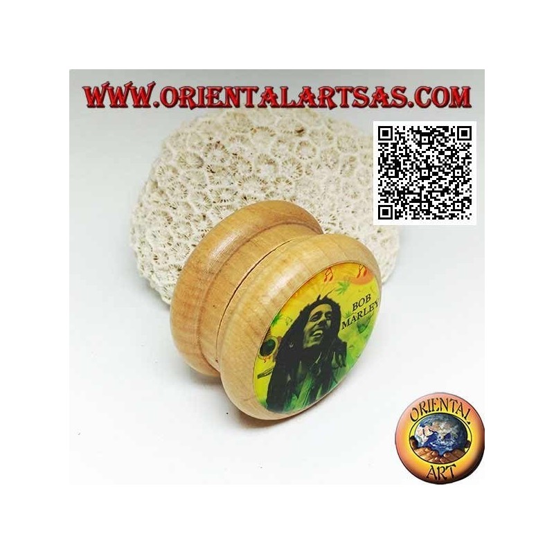 Moulin à tabac en bois de pin avec image de Bob Marley, 5 cm Ø (2)