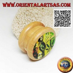 Moulin à tabac en bois de pin avec image de Bob Marley, 5 cm Ø (3)