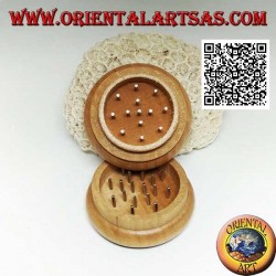 Tabakmühle aus Kiefernholz mit Bild von Bob Marley, 5 cm Ø (3)