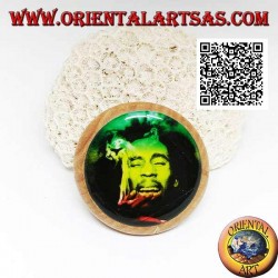 Moulin à tabac en bois de pin avec image de Bob Marley, 5 cm Ø (4)