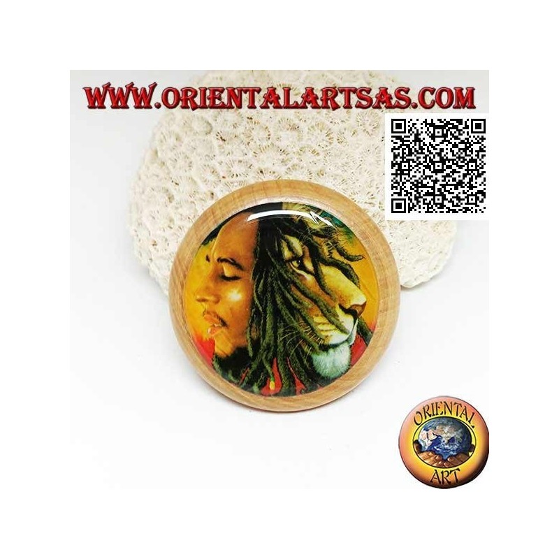 Grinder tritatabacco in legno di pino con immagine di Bob Marley, da 5 cm Ø (5)