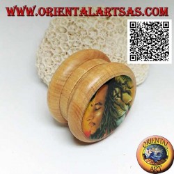 Molinillo de tabaco en madera de pino con imagen de Bob Marley, 5 cm Ø (5)