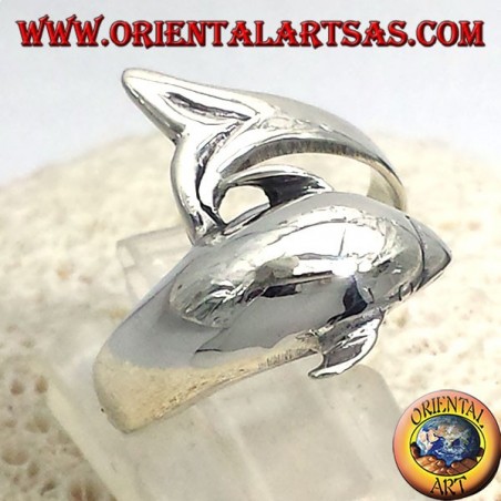 delfines anillo de plata