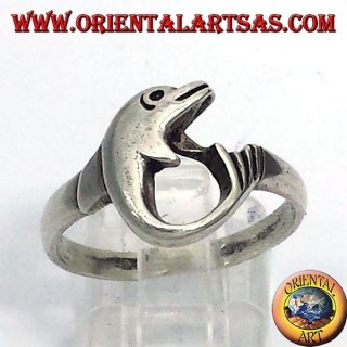 Dolphin Ring gerollt, Silber