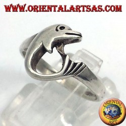Dolphin Ring gerollt, Silber