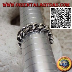 Classic soft chain smooth band silver ring