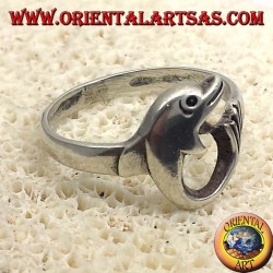 Dolphin Ring gerollt, Silber