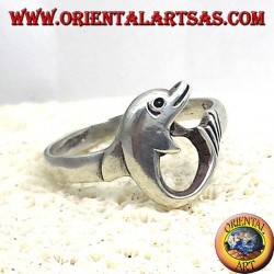 Dolphin Ring gerollt, Silber