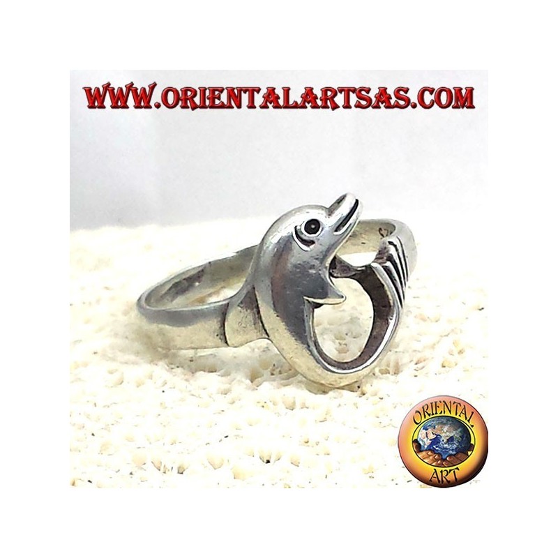 Dolphin Ring gerollt, Silber