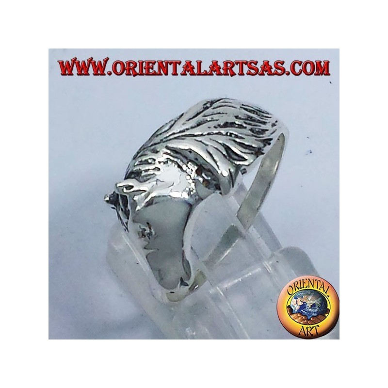bague tête de cheval à la crinière, l'argent