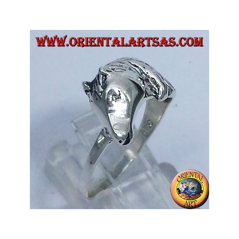 bague tête de cheval à la crinière, l'argent