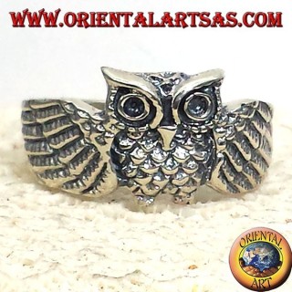 Anello civetta gufo in argento