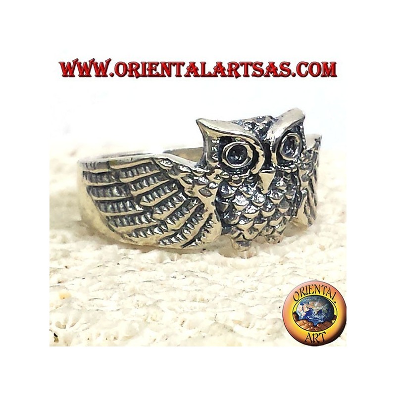 anneau de hibou, d'argent