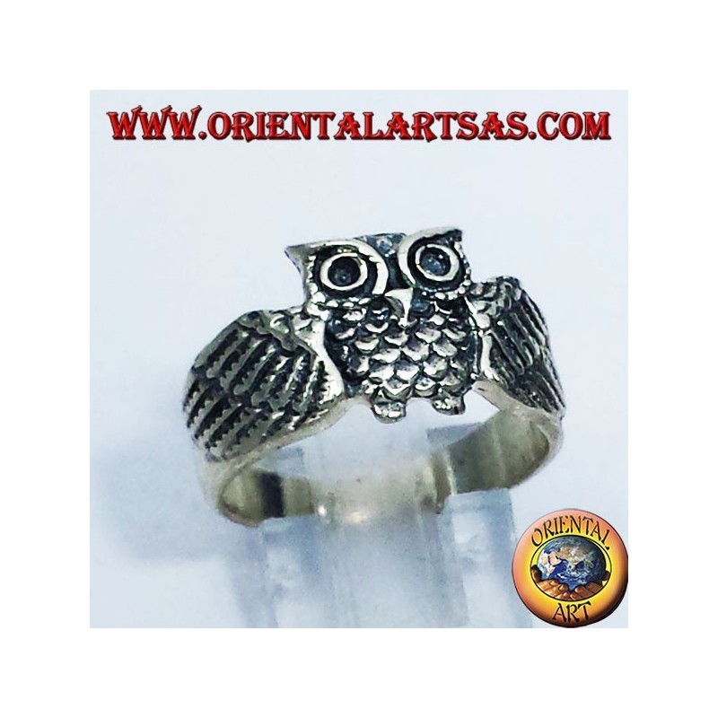 Anello civetta gufo in argento