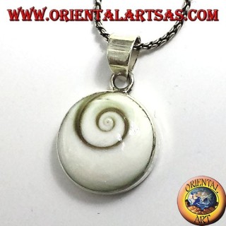 concha en espiral blanca colgante (ojo de Santa Lucía), 925