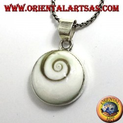 pendant white spiral shell (Eye of Saint Lucia), 925 silver