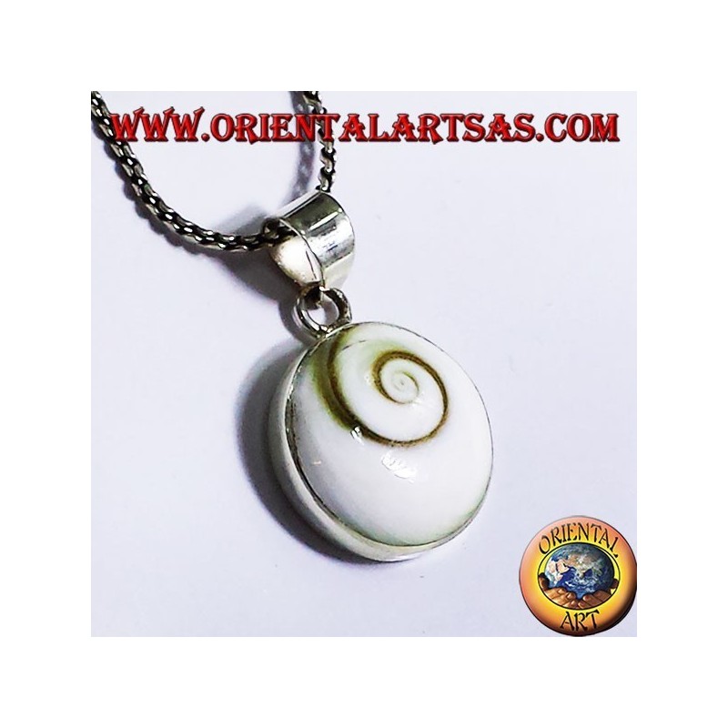 pendentif coquille en spirale blanche (Oeil de Sainte-Lucie), 925