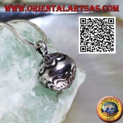 Petit pendentif "Call Angels" en argent avec décorations gravées, style Karen