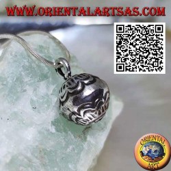 Petit pendentif "Call Angels" en argent avec décorations gravées, style Karen