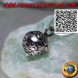 Small silver "Call Angels" pendant with engraved decorations, Karen style