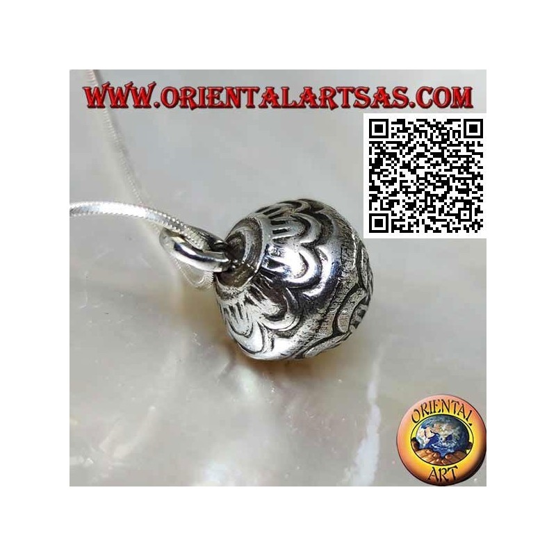 Petit pendentif "Call Angels" en argent avec décorations gravées, style Karen