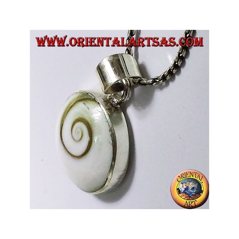 Anhänger weiße Spirale Shell (Eye of St. Lucia), 925 Silber