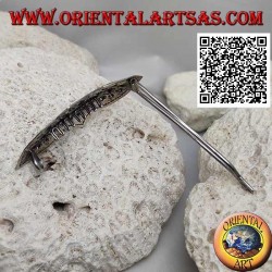 Pince à cheveux argentée ciselée à trois marguerites avec peigne et fermeture à pression (1 pointe)