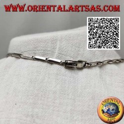 Collar en gargantilla semirrígida de plata Collana 925 con doble hilera de rubíes redondos naturales y marcasita