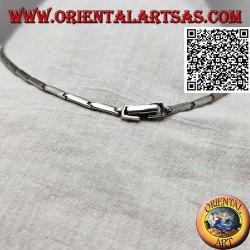 Collar en gargantilla semirrígida de plata Collana 925 con doble hilera de rubíes redondos naturales y marcasita