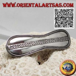 Glatte unendliche silberne Haarspange mit Seitenbindung und zentraler S-Linie (Metallklammer)