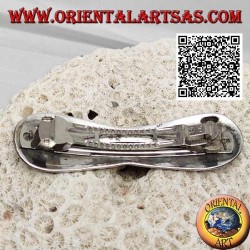 Glatte unendliche silberne Haarspange mit Seitenbindung und zentraler S-Linie (Metallklammer)