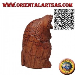 Skulptur der weise sitzenden Eule aus 13 cm Suarholz