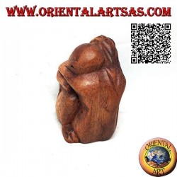 10 cm Skulptur eines Paares in einer tröstlichen Umarmung aus Suarholz