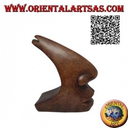 Sculpture du profil maxillo-facial dans un style futuriste, en bois de suar 15 cm