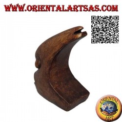 Escultura de perfil maxilofacial de estilo futurista, en madera de suar de 15 cm.