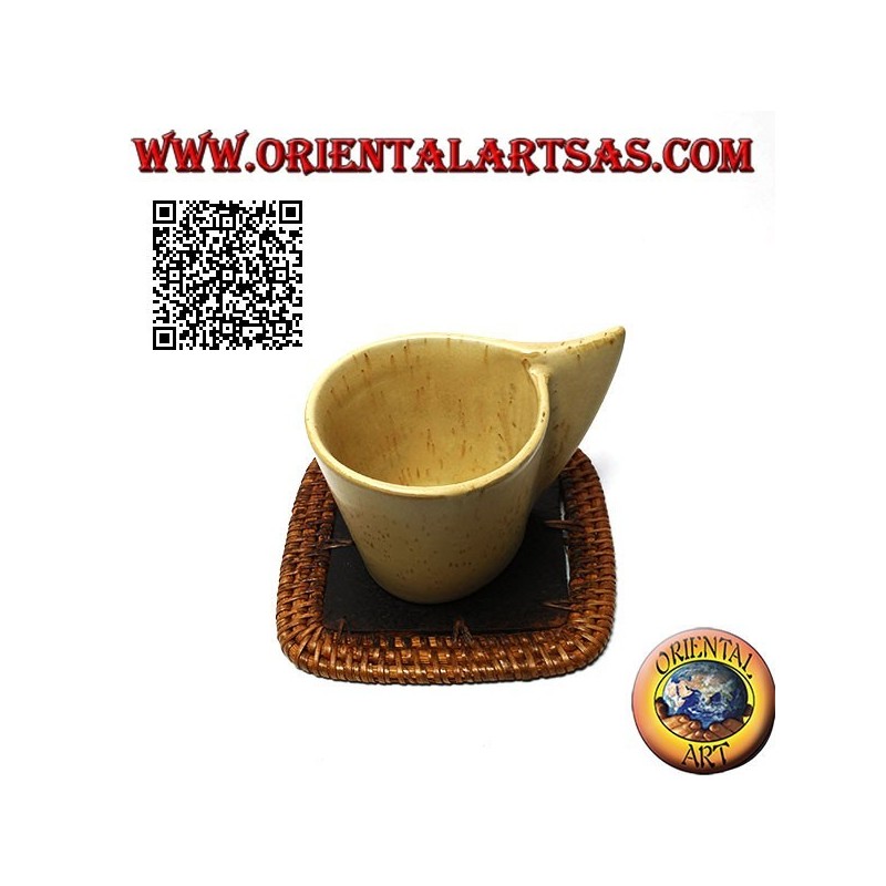 Quadratischer Korbuntersetzer und 10 cm Teakholzmitte (dunkel)