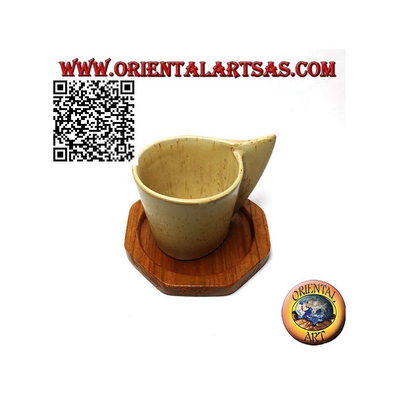 Sottobicchiere ottagonale in legno di teak con bordo rialzato da 9 cm
