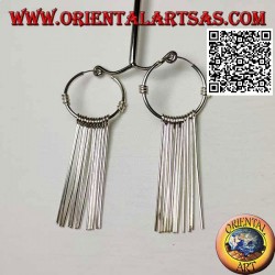 Pendientes de aro de plata de 25 mm con segmentos roscados rectos