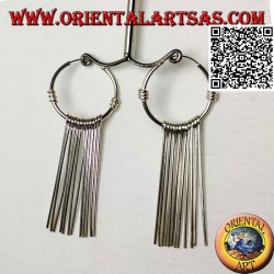 25 mm silberne Creolen mit geraden Gewindesegmenten