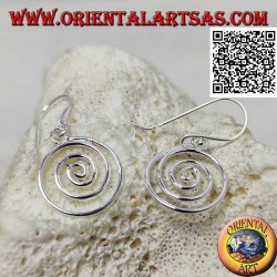 Pendientes colgantes de plata con espiral celta lisa