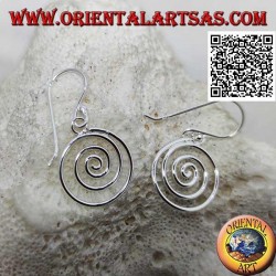 Pendientes colgantes de plata con espiral celta lisa