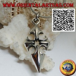 Pendant in silver cross of Santiago de Compostela with central hole