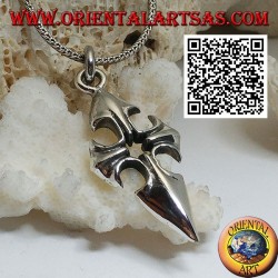 Pendant in silver cross of Santiago de Compostela with central hole