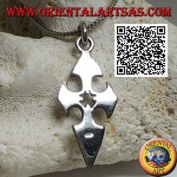 Pendant in silver cross of Santiago de Compostela with central hole